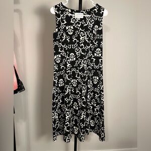 EUC Julian Taylor Black and White Swirl Midi Dress 10 Petite
